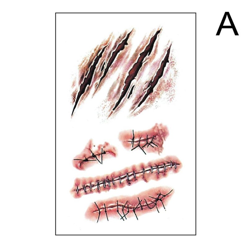 Halloween scar tattoo stickers, cosplay props, realistic tattoo stickers